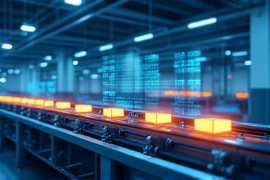 Production line with computer vision.