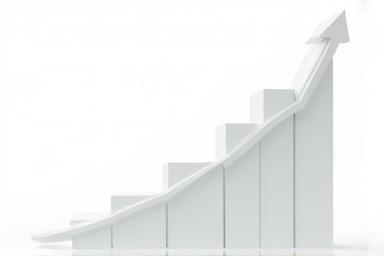 Graph showing sales increase.