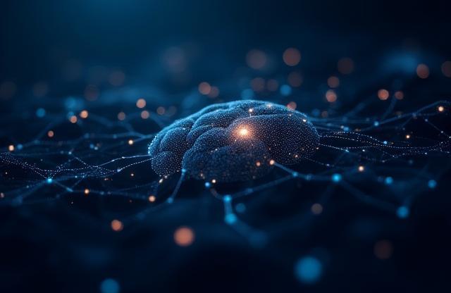 Abstract illustration representing AI solutions and data analysis.